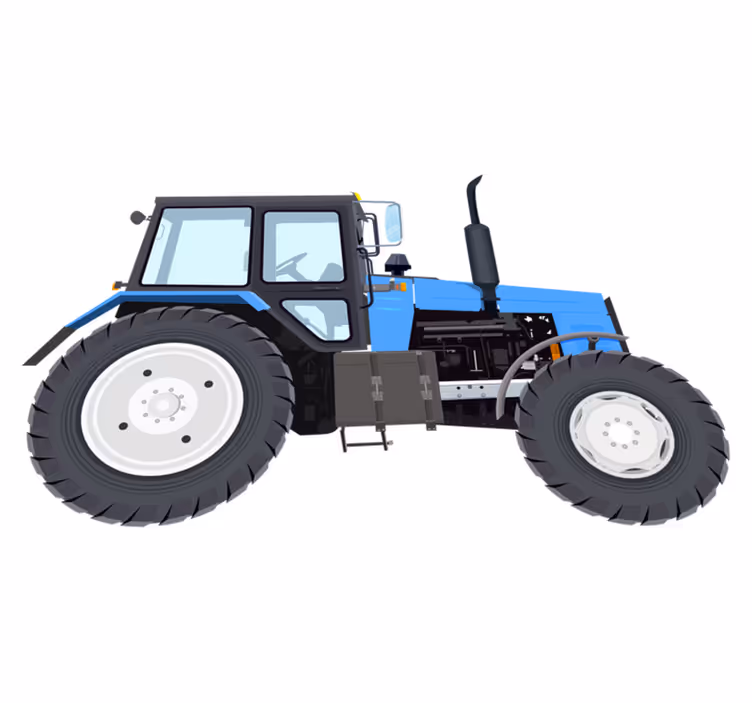 Vinyl teppe spedbarn blå moderne traktor - Tenstickers
