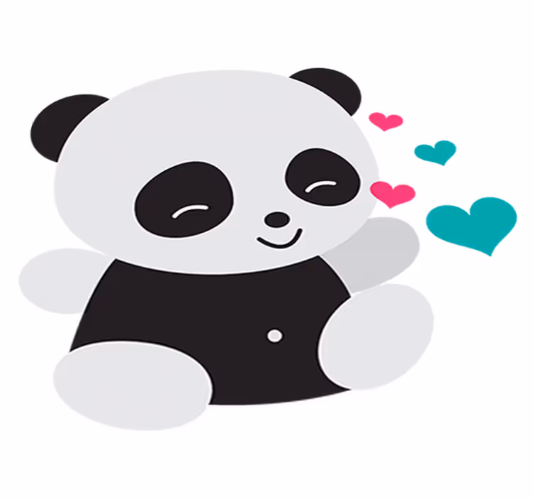 Vinyl teppe spedbarn søt bamse panda - Tenstickers