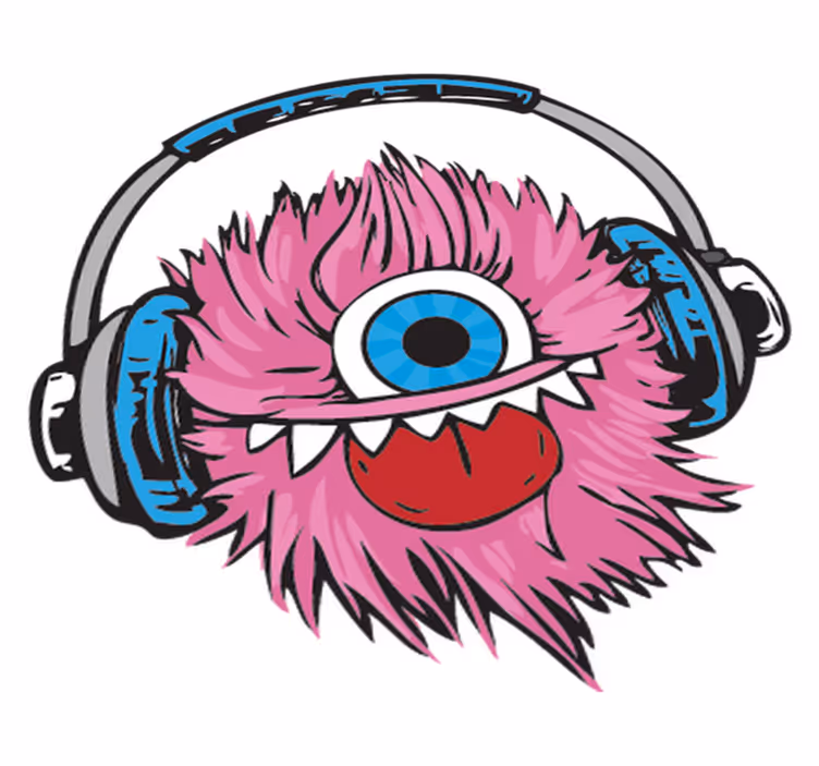Rosa hårete monster vinyl teppe spedbarn - Tenstickers