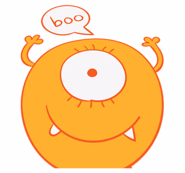 Vinyl teppe spedbarn monsterklistremerke gul - Tenstickers