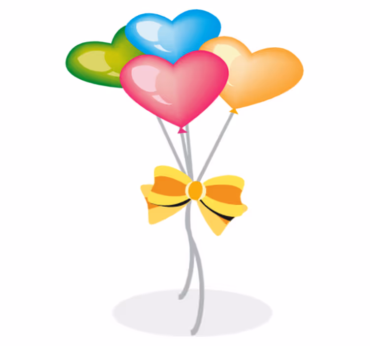 Vinyl teppe spedbarn hjerteformede luftballonger - Tenstickers