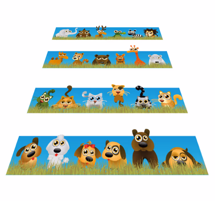 Dyrestreker vinyl teppe spedbarn - Tenstickers
