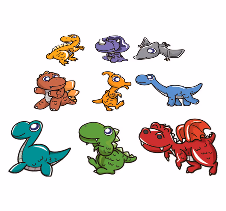 Vinyl teppe spedbarn dinosaurklistremerker - Tenstickers
