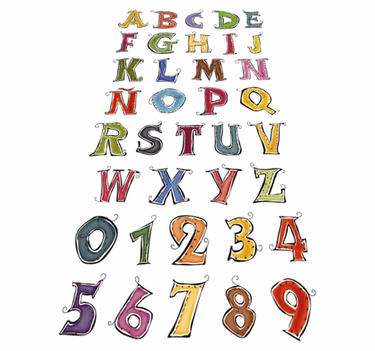 Vinyl teppe spedbarn komplett spansk alfabet - Tenstickers
