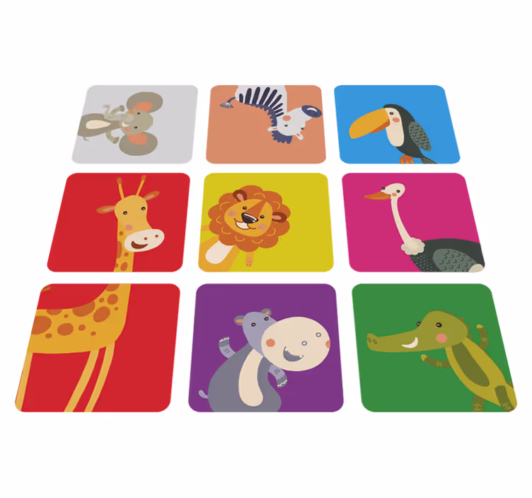 Fargerike fliser med dyr vinyl teppe spedbarn - Tenstickers