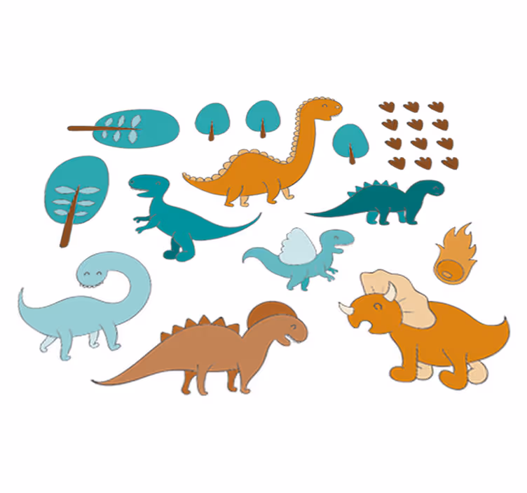 Vinyl teppe spedbarn dinosaurlandskap - Tenstickers