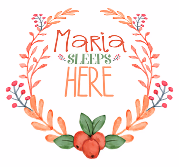 Sover her med navn vinyl teppe spedbarn - Tenstickers