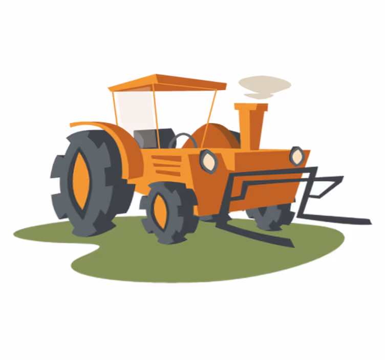 Vinyl teppe spedbarn oransje traktor - Tenstickers