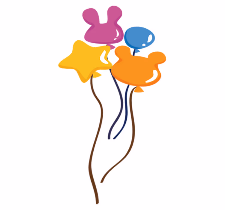 Vinyl teppe spedbarn med dyreformede ballonger - Tenstickers