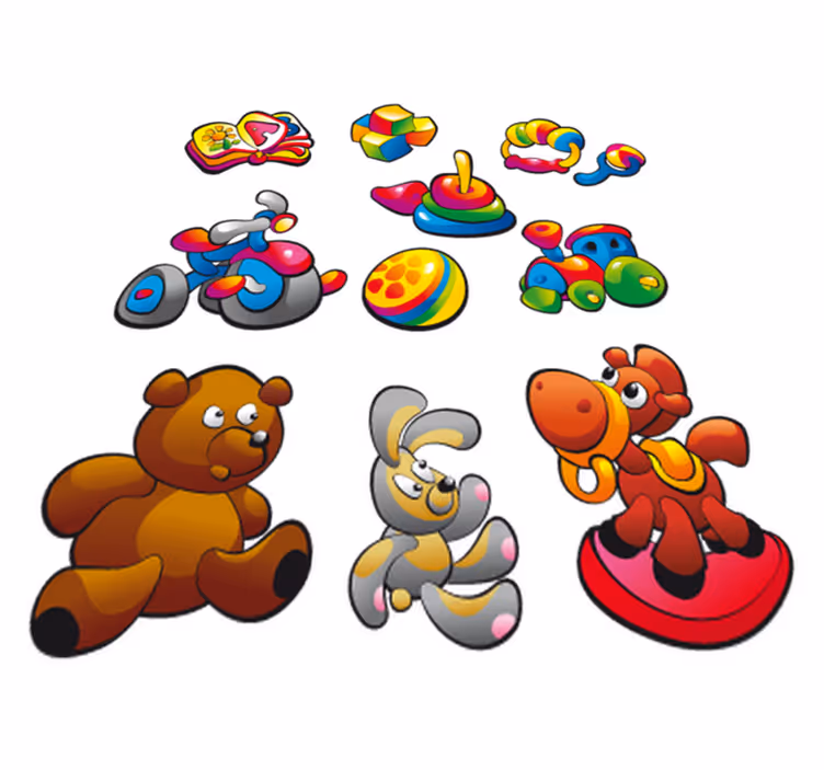 Klistremerke samling av leker vinyl teppe spedbarn - Tenstickers