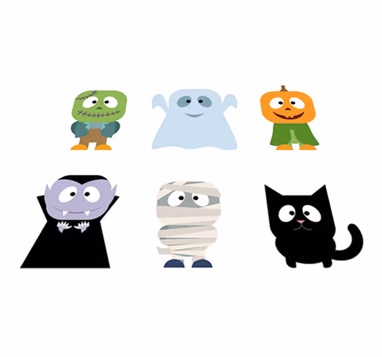 Vinyl teppe spedbarn halloween-monstre klistremerker - Tenstickers
