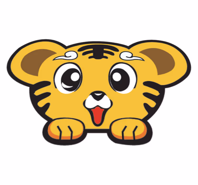 Vinyl teppe spedbarn glad tiger - Tenstickers