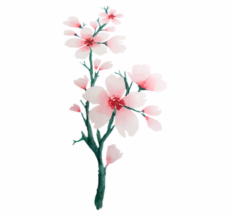 Vinyl teppe soverom søtt hvitt blomsterdesign - Tenstickers