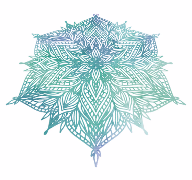 Turkis mandala vinyl teppe soverom - Tenstickers