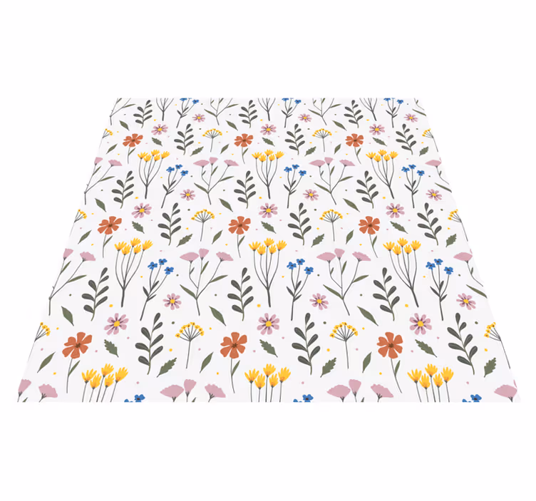 Vinyl teppe soverom med flerfarget blomsterdesign - Tenstickers
