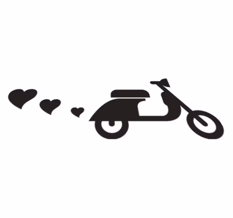 Vinyl teppe soverom motorsykkel og hjerter - Tenstickers