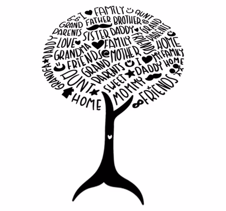 Familieterminologi vinyl teppe soverom - Tenstickers