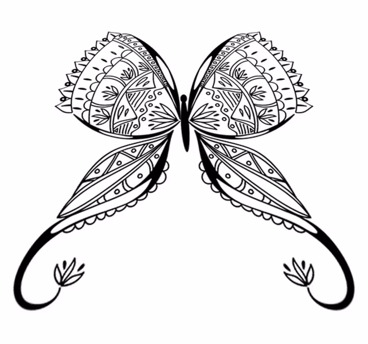 Graceful butterfly vinyl teppe soverom - Tenstickers