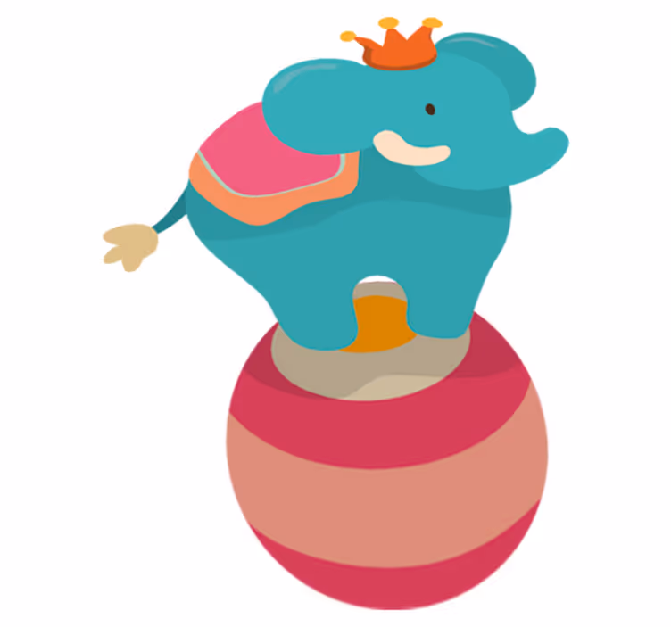 Balanserende elefant vinyl teppe spedbarn - Tenstickers
