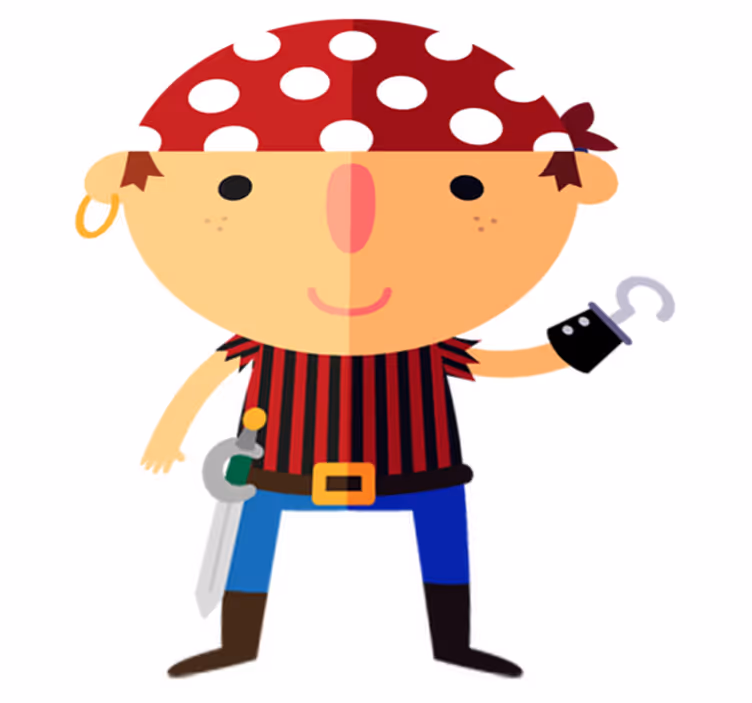 Piratillustrasjon vinyl teppe spedbarn - Tenstickers