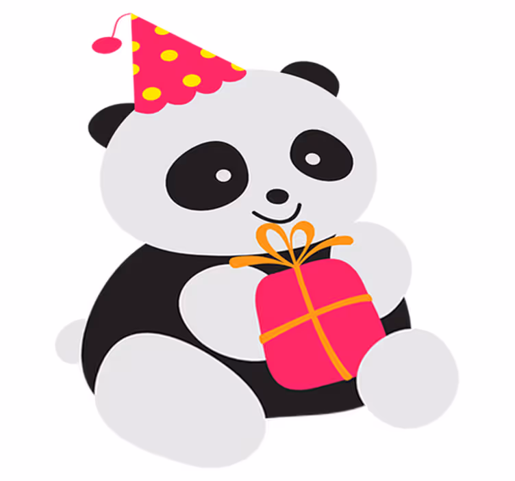 Baby panda med gave vinyl teppe spedbarn - Tenstickers