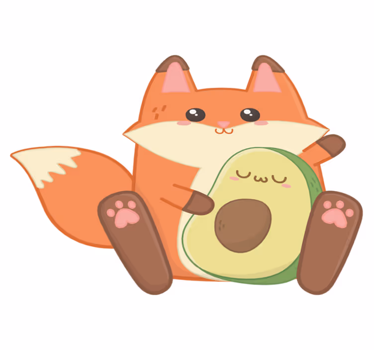 Kawaii rev med avocado vinyl teppe spedbarn - Tenstickers