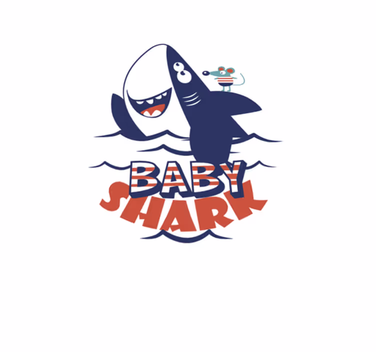 Vinyl teppe spedbarn baby hai - Tenstickers