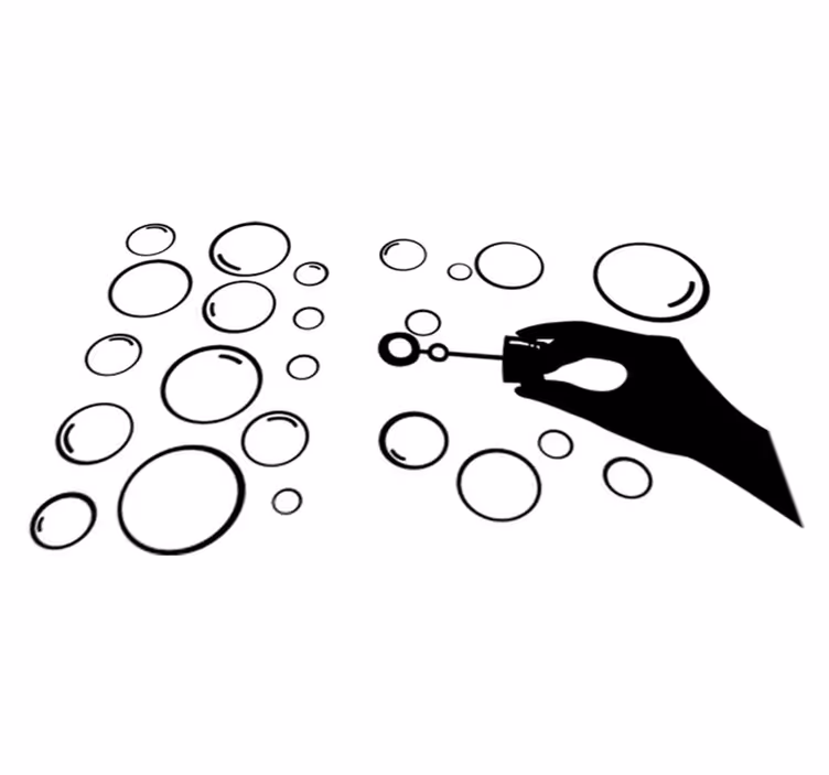 Vinyl teppe spill håndsilhuett bobler - Tenstickers