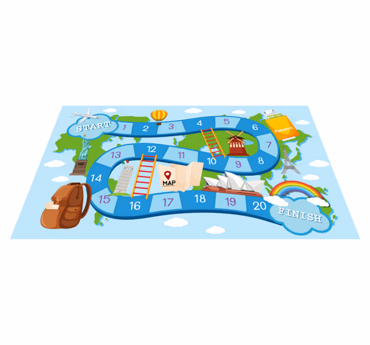 Vinyl teppe spill brettspill rundt verden - Tenstickers
