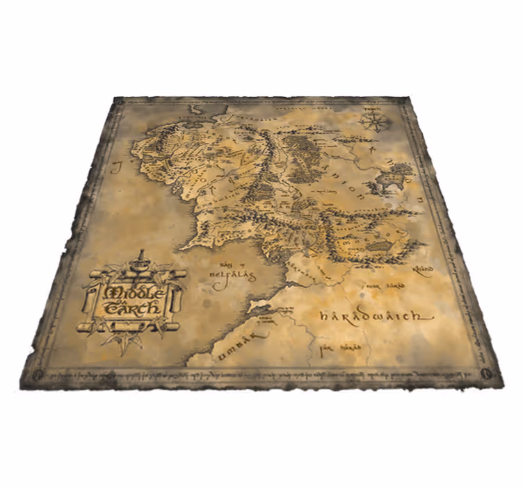 Vinyl teppe verdenskart midgard kart dekorasjon - Tenstickers