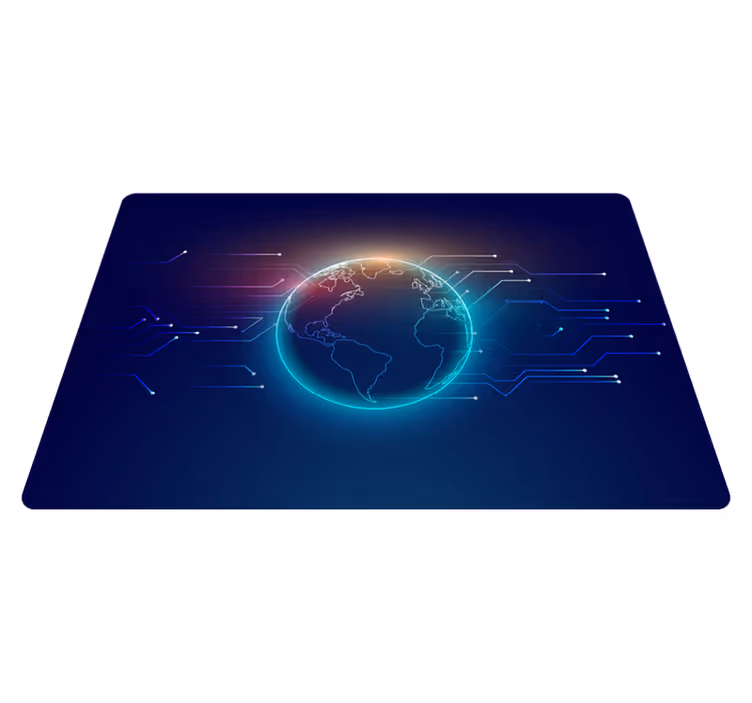 Vinyl teppe verdenskart geometrisk telekommunikasjon - Tenstickers