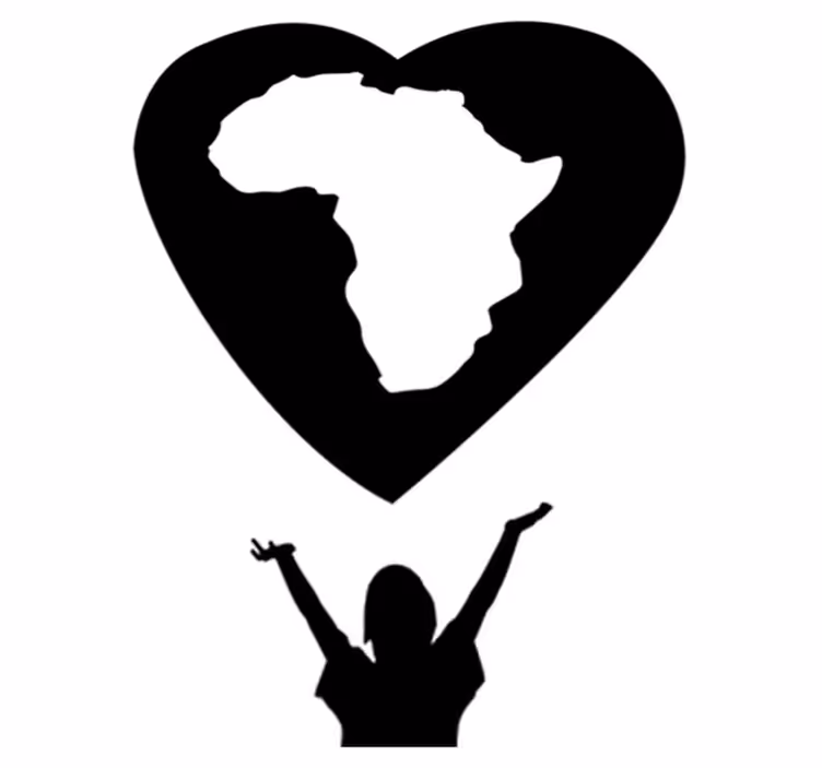 Vinyl teppe verdenskart afrika hjerte - Tenstickers