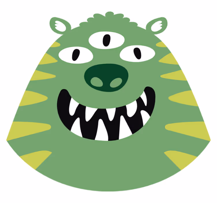 Vinyl teppe spedbarn lykkelig monster - Tenstickers