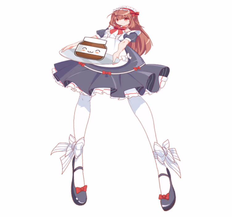 Vinyl teppe spedbarn animejente med nutella - Tenstickers