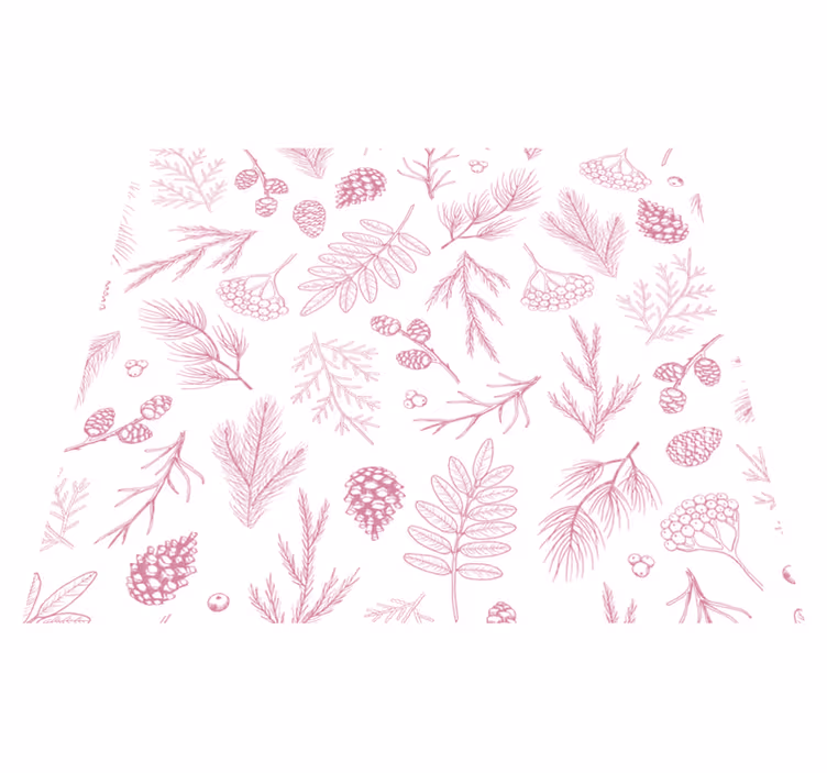 Bad vinyl teppe hvit bakgrunn med rosa furu - Tenstickers