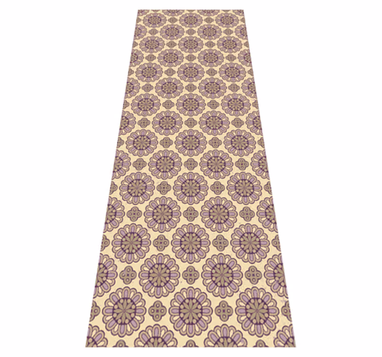 Bad vinyl teppe lilla etnisk stil mandala - Tenstickers