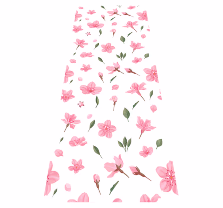 Bad vinyl teppe akvarell pastell rosa blomster - Tenstickers