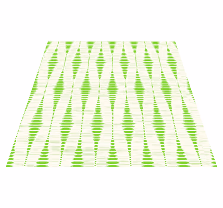 Grønn rabaul ikat vinyl teppe geometrisk - Tenstickers