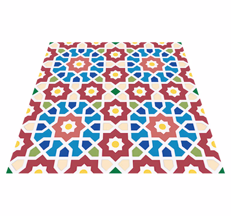 Bad vinyl teppe azulejo hydraulisk arabisk - Tenstickers