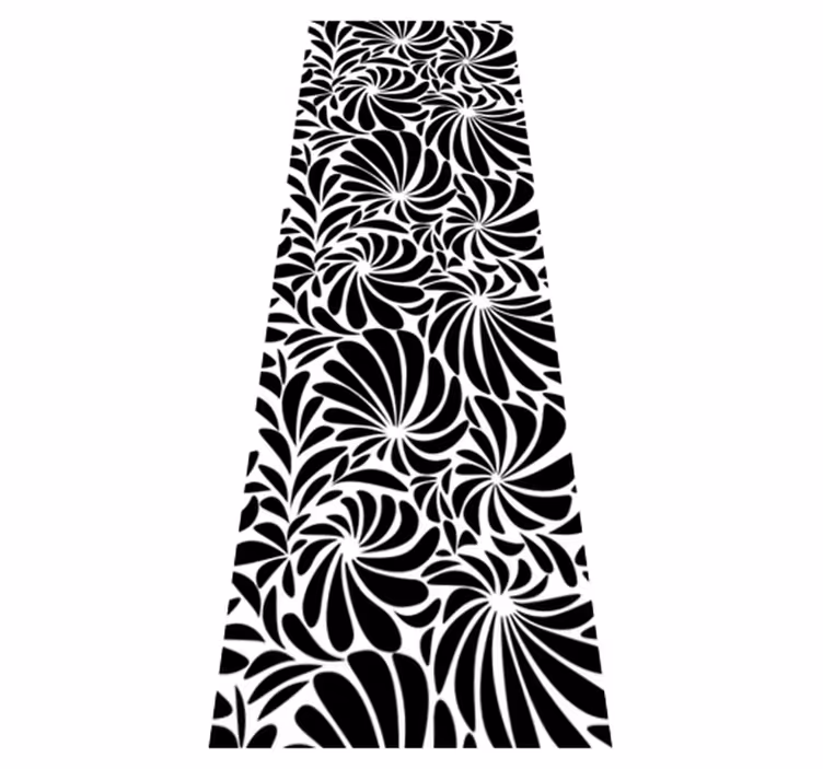 Hvite blader bad vinyl teppe - Tenstickers