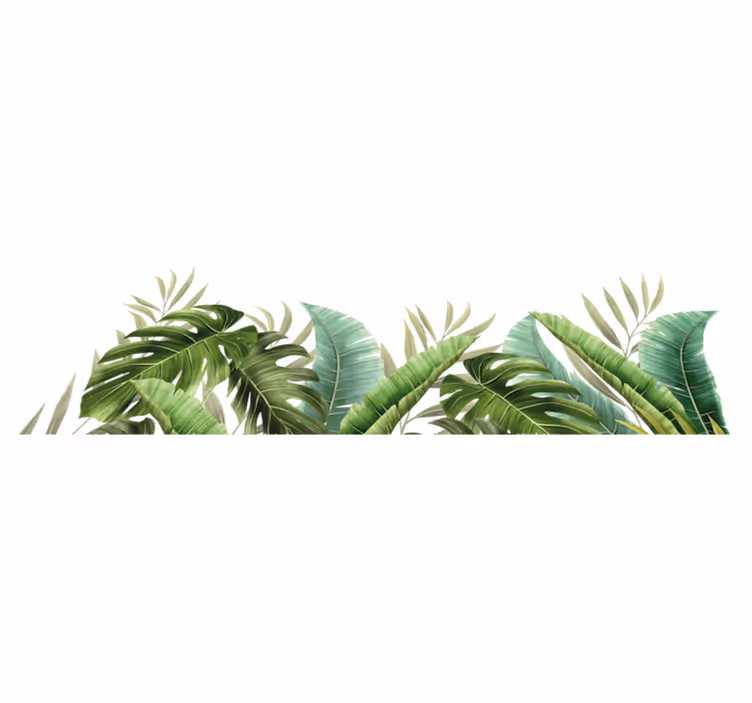 Tropiske planter bad vinyl teppe - Tenstickers