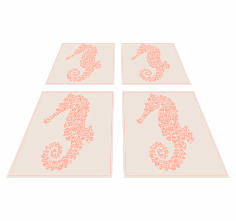 Bad vinyl teppe med blomsterhest - Tenstickers