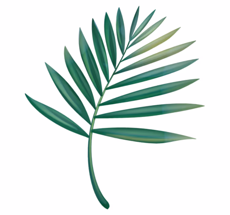 Leaf palm bad vinyl teppe - Tenstickers
