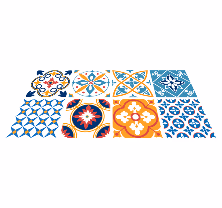 Vinyl teppe kjøkken sevrinia azulejos fliser - Tenstickers