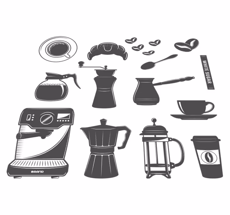 Vinyl teppe kjøkken kaffemeny - Tenstickers
