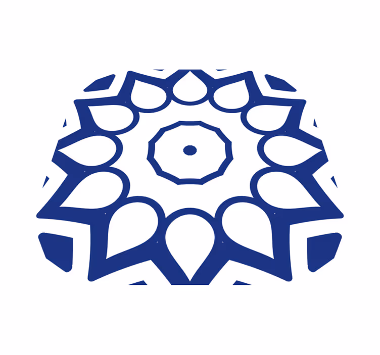 Vinyl teppe kjøkken delfts blå mandala blomster - Tenstickers