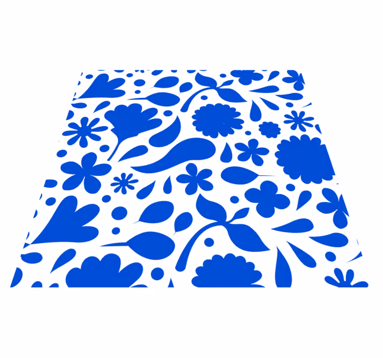 Delft blå diverse blomster vinyl teppe kjøkken - Tenstickers