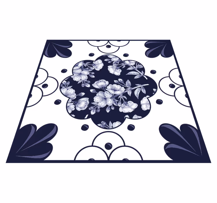 Vinyl teppe kjøkken med blomster mønster - Tenstickers