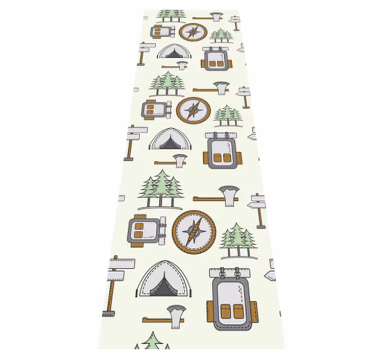 Campingbag bolle hodelykt kompass vinyl teppe soverom - Tenstickers