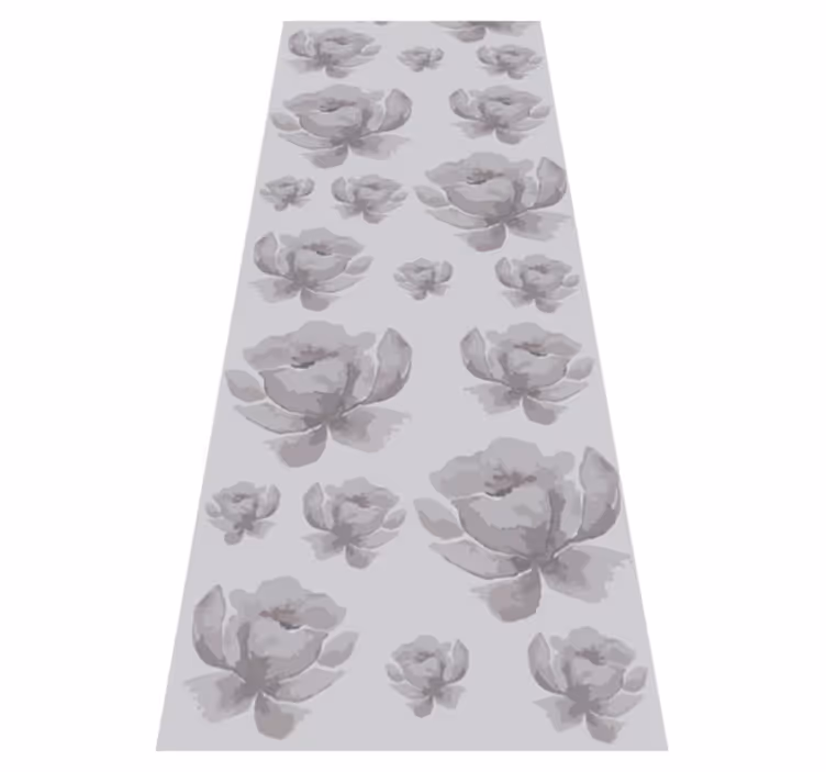Vinyl teppe soverom grått blomsterdesign fra 80-tallet - Tenstickers